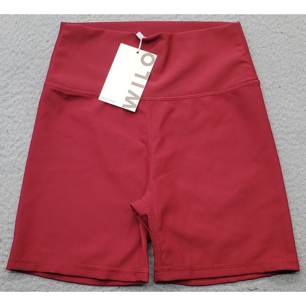 Wilo The Label Biker Shorts Womens Medium Red Athletic High Waist Gym Athleisure